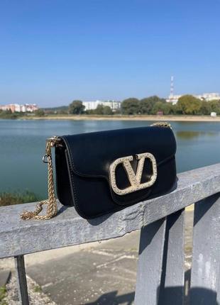 Жіноча сумка valentino 24 х 14 х 7 black3 фото
