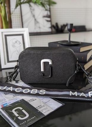 Сумочка marc jacobs люксова якість чорний+матово-білий, вставка чорна є