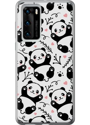 Чохол силіконовий на телефон huawei p40 панди "4318u-1840-58250"