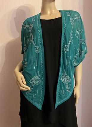 Нарядный расшитый бисером кардиган- жакет/xl/brend marks & spencer