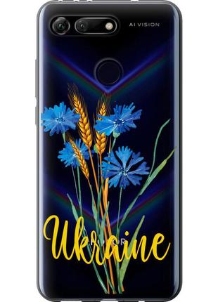 Чохол силіконовий патріотичний на телефон huawei honor view 20 ukraine v2 "5445u-1645-58250"