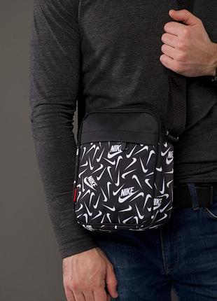 Чоловіча спортивна барсетка nike чорна сумка через плече найк nike