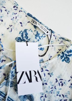 Новинка! длинное свободное платье в принт от zara хлопок9 фото