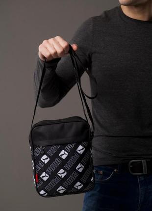 Мужская спортивная барсетка черная сумка через плечо puma пума3 фото