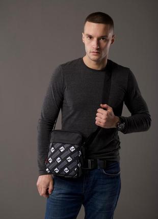 Мужская спортивная барсетка черная сумка через плечо puma пума7 фото
