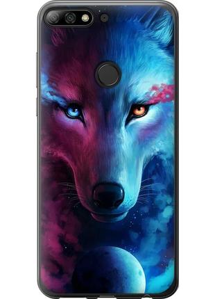 Чохол силіконовий на телефон huawei honor 7c pro арт-вовк "3999u-2070-58250"