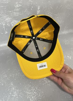 Гірчична/жовта кепка з прямим козирком (без вишивки)4 фото