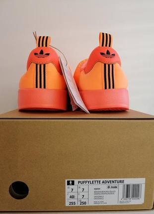 Дутики adidas puffylette shoes orange зимние тапочки оригинал4 фото