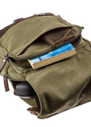 Сумка-рюкзак на одно плечо vintage 20141 оливковая5 фото
