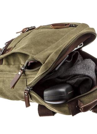 Сумка-рюкзак на одно плечо vintage 20141 оливковая3 фото