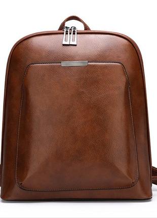 Стильный женский городской рюкзак сумка 2 в 1. качественный рюкзачек сумочка черный коричневый3 фото