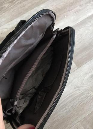 Стильный женский городской рюкзак сумка 2 в 1. качественный рюкзачек сумочка черный коричневый7 фото