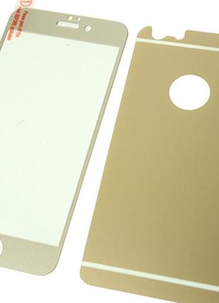 Скло захисне кольорове 2-х сторінка/iphone 6 plus/6s plus/золото