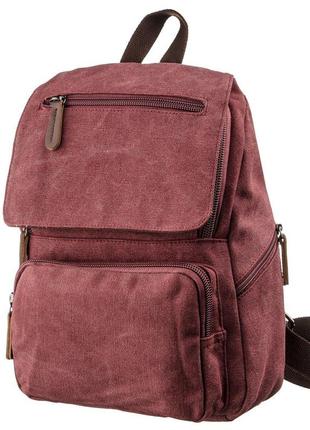 Компактный женский текстильный рюкзак vintage 20195 малиновый