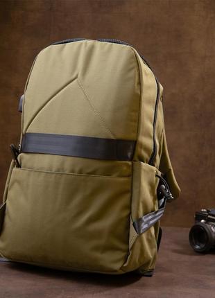 Рюкзак текстильный smart унисекс vintage 20623 оливковый9 фото