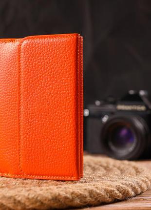 Молодежный кошелек из натуральной кожи флотар canpellini 21594 оранжевый7 фото