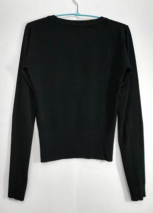 Короткий пуловер, приталенная кофточка с глубоким декольте, тонкий свитер2 фото