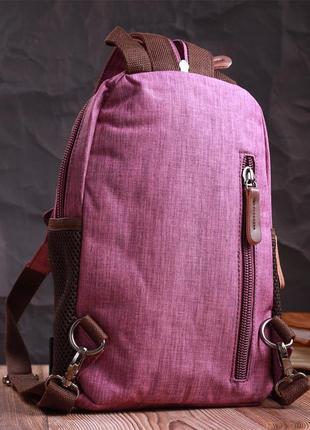 Модный рюкзак из полиэстера с большим количеством карманов vintage 22147 фиолетовый8 фото