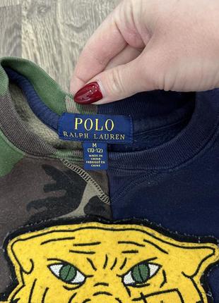 Свитшот с тигром и патчами polo ralph lauren детский5 фото