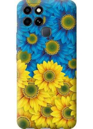 Чохол силіконовий патріотичний на телефон infinix smart 6 жовто-блакитні квіти  "1048u-2758-58250"