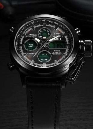 Армійський наручний годинник amst black : am 30034 фото