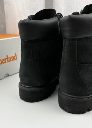 Черевики чорні timberland premium 6-inch waterproof (black nubuck)5 фото