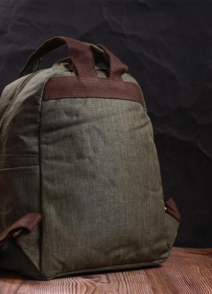 Практичный мужской рюкзак из текстиля vintage 22242 оливковый7 фото
