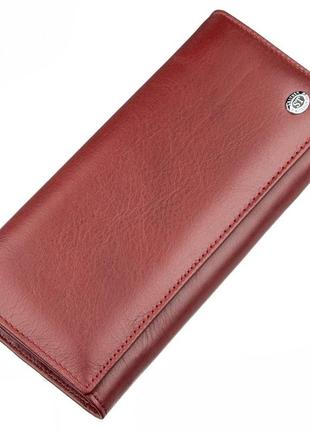 Вместительный женский кошелек st leather 18877 темно-красный