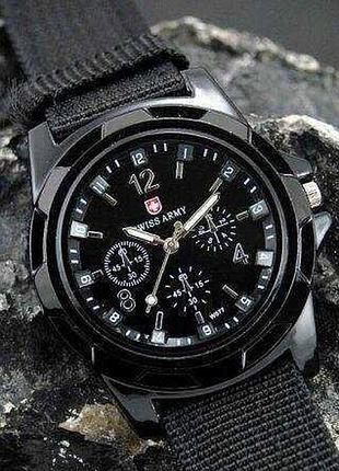 Чоловічий армійський наручний годинник swiss army black