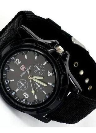 Чоловічий армійський наручний годинник swiss army black2 фото