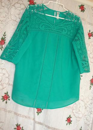 Супер блуза зеленого цвета "rainbow"р.14,100%коттон.
