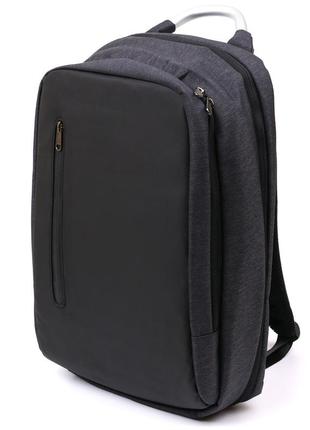 Добротный мужской рюкзак из текстиля vintage 20490 черный1 фото