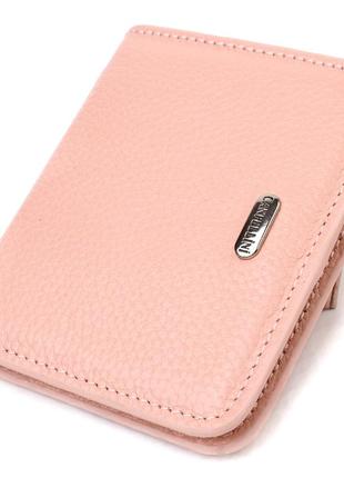 Жіночий гаманець невеликого розміру з натуральної шкіри флотар canpellini 21797 рожевий