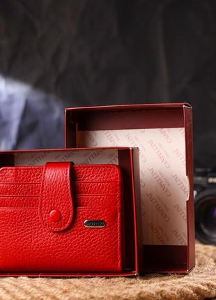 Яркий женский кошелек из натуральной зернистой кожи canpellini 21690 красный8 фото