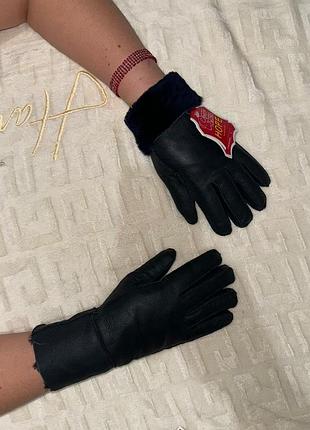 🖤♥️натуральні шкіряні рукавички на овчині ♥️🖤