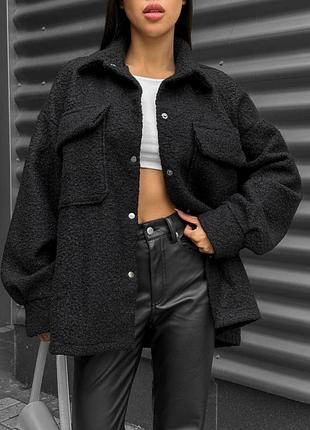 🎨3! шикарна жіноча сорочка хутро баранчик чорна чорний черная теплая тепла черная рубашка барашек