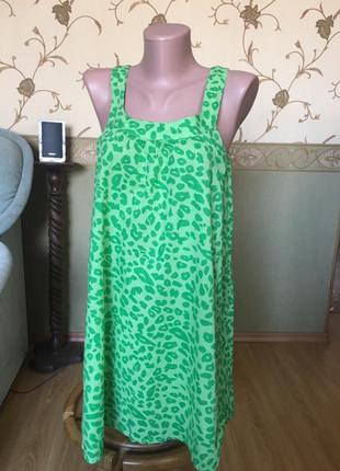 Літня сукня котонова леопард на зеленому фоні від h&m2 фото