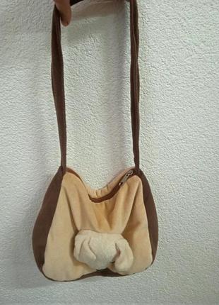 Мягкая плюшевая детская сумочка с собачкой для девочки3 фото