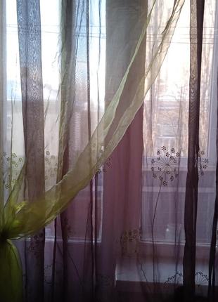 Тюль шоколадна неймовірна! 1,40 х 2,41 (2,32 + 9см петлі)