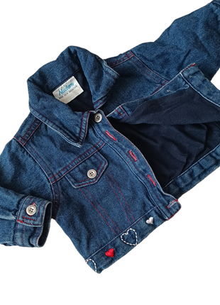 Джинсова куртка newborn для дівчинки3 фото
