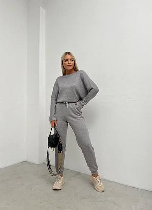 🎨5! шикарный ангоровый теплый женский костюм серый тёплый женский ангоровый ангора
