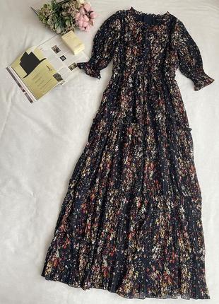 Платье миди цветочный принт yessica, ткань жатка