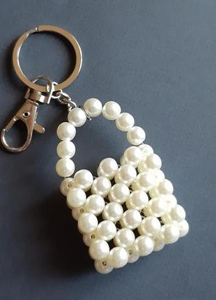 Брелок сумка з намистин, маленька сумочка-брелок, ручна робота