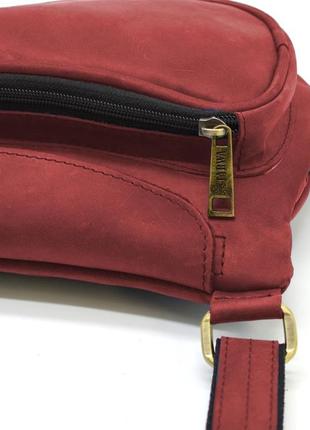 Червона сумка рюкзак-слінг шкіряна на одне плече rr-3026-3md tarwa 1 r_19995 фото