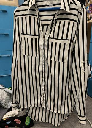 Блуза в смужку з вирізом