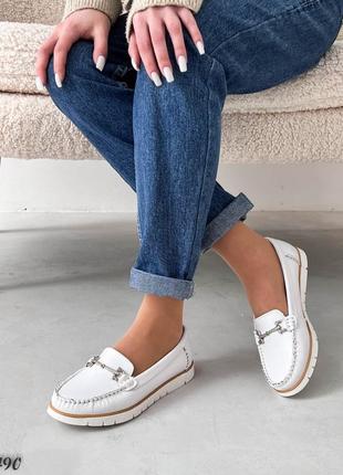 Женские кожаные мокасины