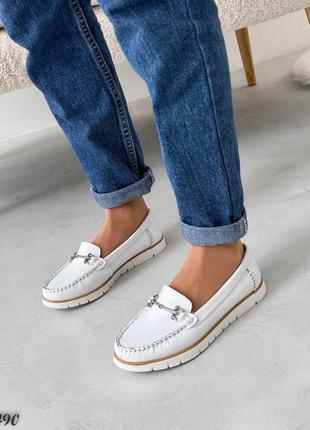 Женские кожаные мокасины