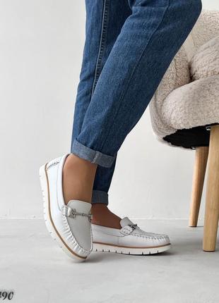 Женские кожаные мокасины