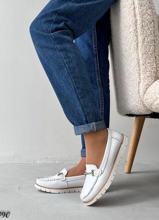 Женские кожаные мокасины