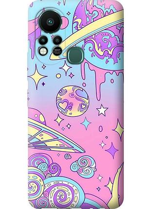 Чохол силіконовий на телефон infinix hot 11s рожева галактика "4146u-2757-58250"